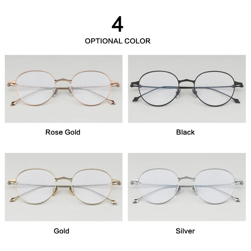 Muzz Unisex Full Rim Round Titanium Ip Plated Eyeglasses Ep87 Full Rim Muzz