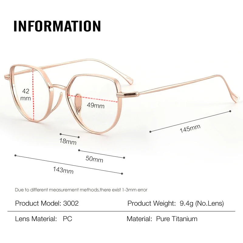 Muzz Unisex Full Rim Flat Top Round Titanium Eyeglasses 73002