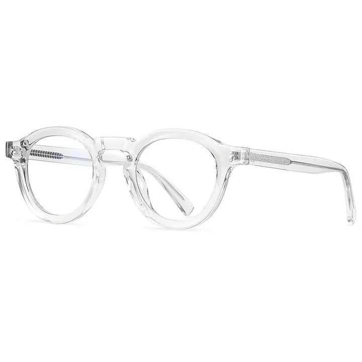 Kocolior Unisex Full Rim Round Acetate Hyperopic Reading Glasses 2090 Reading Glasses Kocolior Transparent China 0
