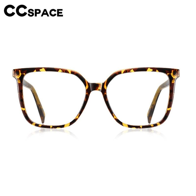 CCspace Unisex Full Rim Square Cat Eye Tr 90 Titanium Eyeglasses 56801 Full Rim CCspace