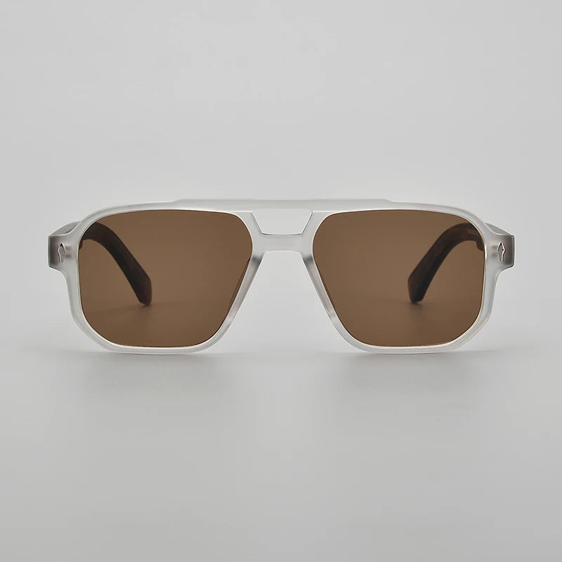 Nobler Women's Full Rim Square Double Bridge Acetate Polarized Sunglasses 9802 Sunglasses Nobler