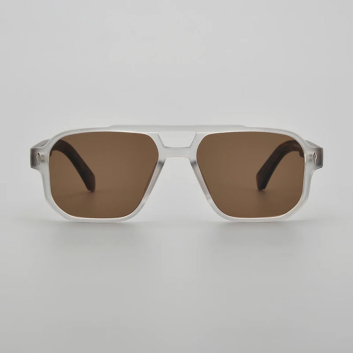 Nobler Women's Full Rim Square Double Bridge Acetate Polarized Sunglasses 9802 Sunglasses Nobler