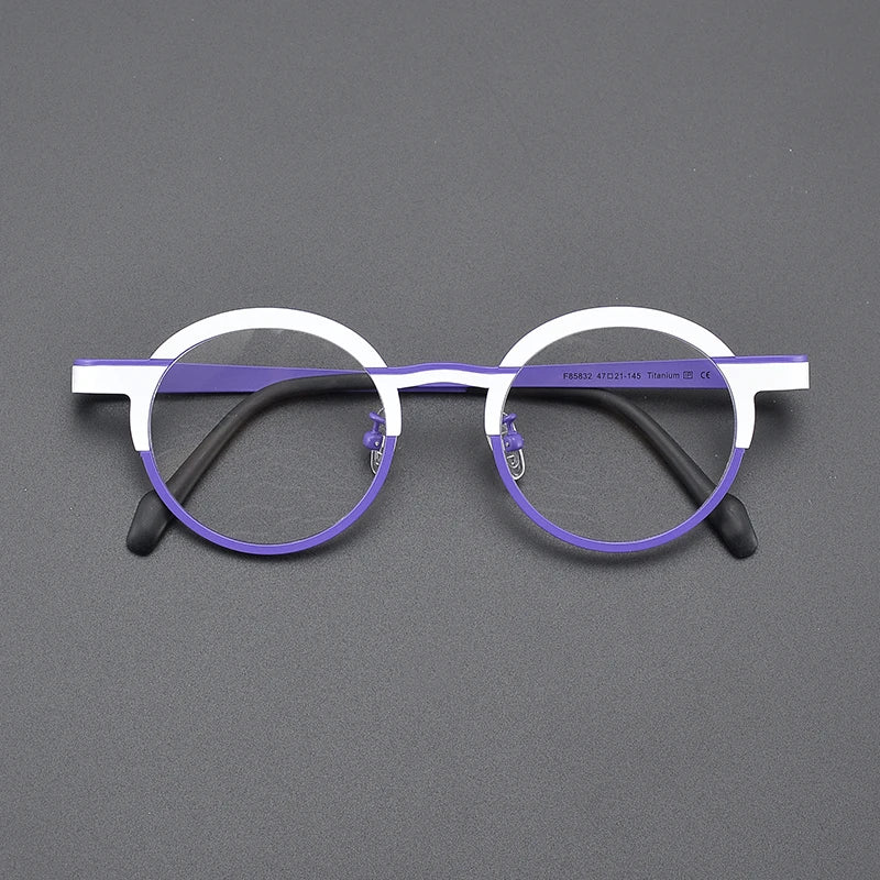 Nobler Women's Full Rim Round Titanium Eyeglasses 185832