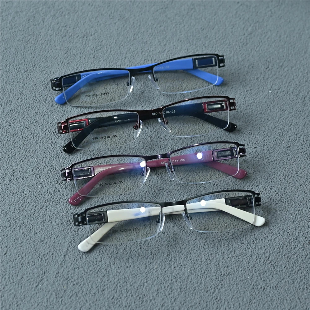 Cubojue Unisex Semi Rim Brow Line Rectangle Alloy Reading Glasses C650 Reading Glasses Cubojue
