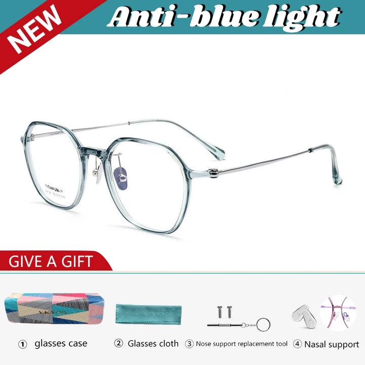 Vicky Unisex Full Rim Polygon Tr 90 Titanium Reading Glasses 91063