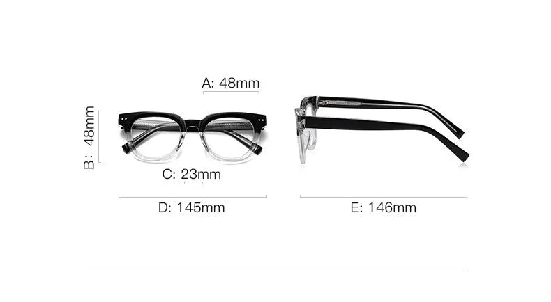 Kocolior Unisex Full Rim Square Acetate Hyperopic Reading Glasses 2120 Reading Glasses Kocolior
