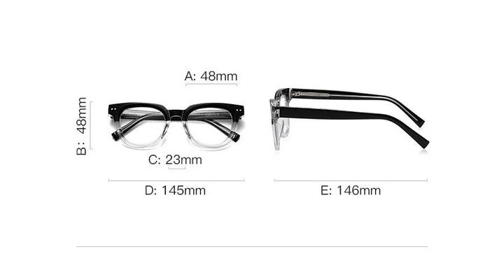 Kocolior Unisex Full Rim Square Acetate Hyperopic Reading Glasses 2120 Reading Glasses Kocolior