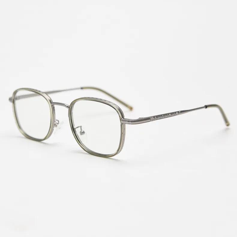 CCspace Unisex Full Rim Square Alloy Eyeglasses 56833 Full Rim CCspace C5Green