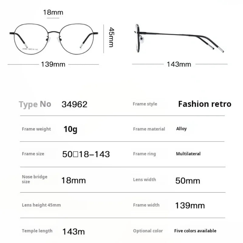 Momoja Unisex Full Rim Flat Top Oval Round Alloy Eyeglasses 734962