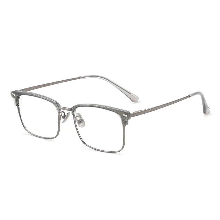 Gmei Unisex Full Rim Square Full Rim Alloy Tr 90 Eyeglasses 8207 Full Rim Gmei Optical C4 Grey