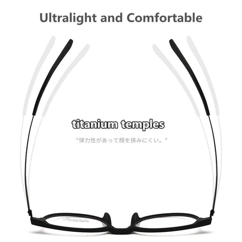Kocolior Unisex Full Rim Round Tr 90 Titanium Hyperopic Reading Glasses 23091 Reading Glasses Kocolior