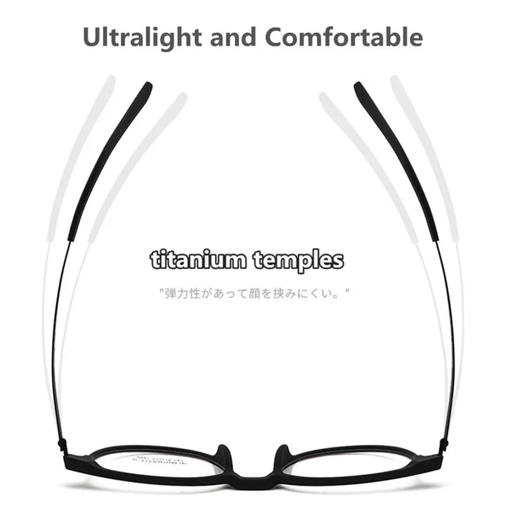 Kocolior Unisex Full Rim Round Tr 90 Titanium Hyperopic Reading Glasses 23091 Reading Glasses Kocolior