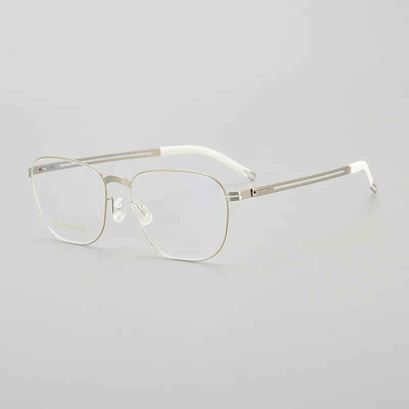 Black Mask Women's Full Rim Square Stainless Steel Eyeglasses Bm6607 Full Rim Black Mask Silver