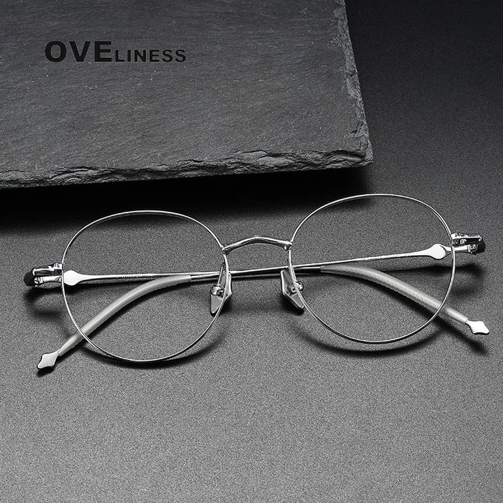 Oveliness Unisex Full Rim Round Titanium Eyeglasses 4519 Full Rim Oveliness