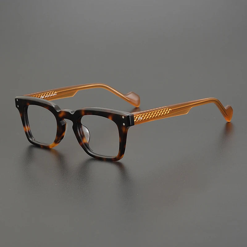Gatenac Unisex Full Rim Square Acetate Eyeglasses Gxyj-1172 Full Rim Gatenac Tortoiseshell