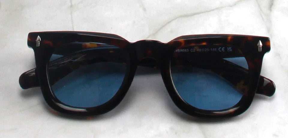 Esnbie Unisex Full Rim Square Thick Acetate Tac Sunglasses 240831