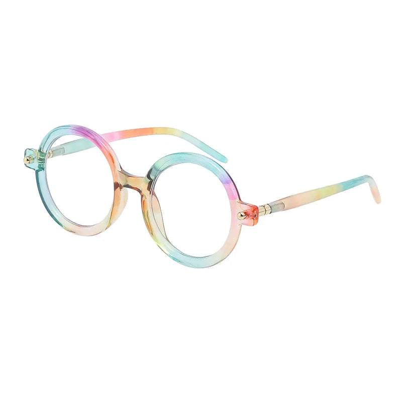 Kocolior Unisex Full Rim Round Acetate Hyperopic Reading Glasses 86602 Reading Glasses Kocolior Flower 0 