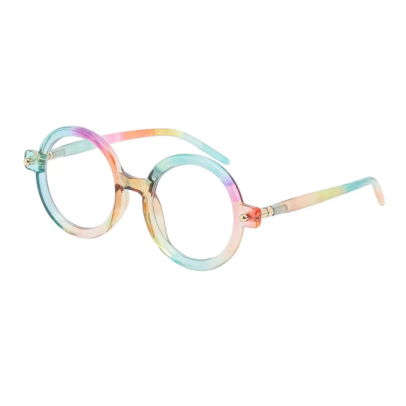 Kocolior Unisex Full Rim Round Acetate Hyperopic Reading Glasses 86602 Reading Glasses Kocolior Flower 0