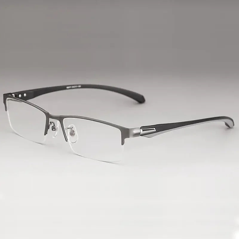 Handoer Unisex Full Semi Rim Square Tr 90 Alloy Eyeglasses 561718