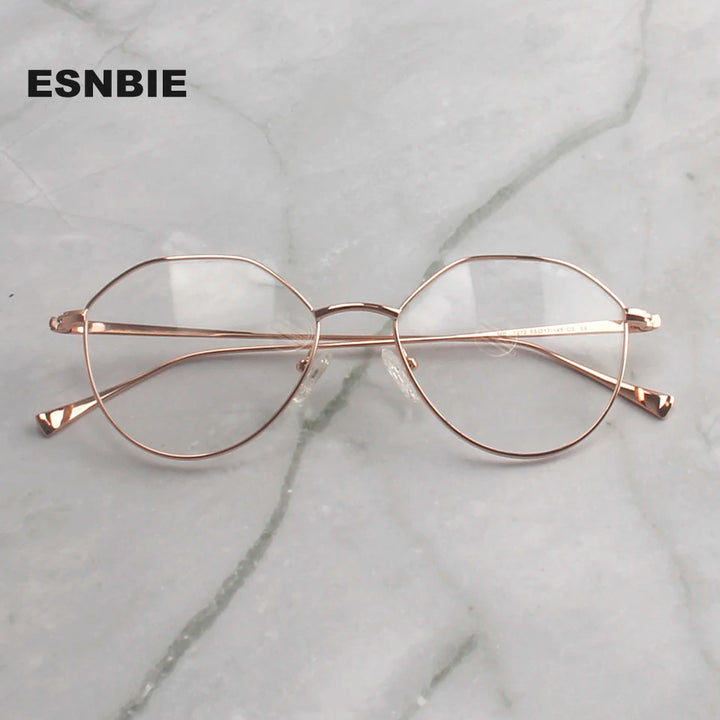 Esnbie Women's Full Rim Oval Round Alloy Eyeglasses 241272