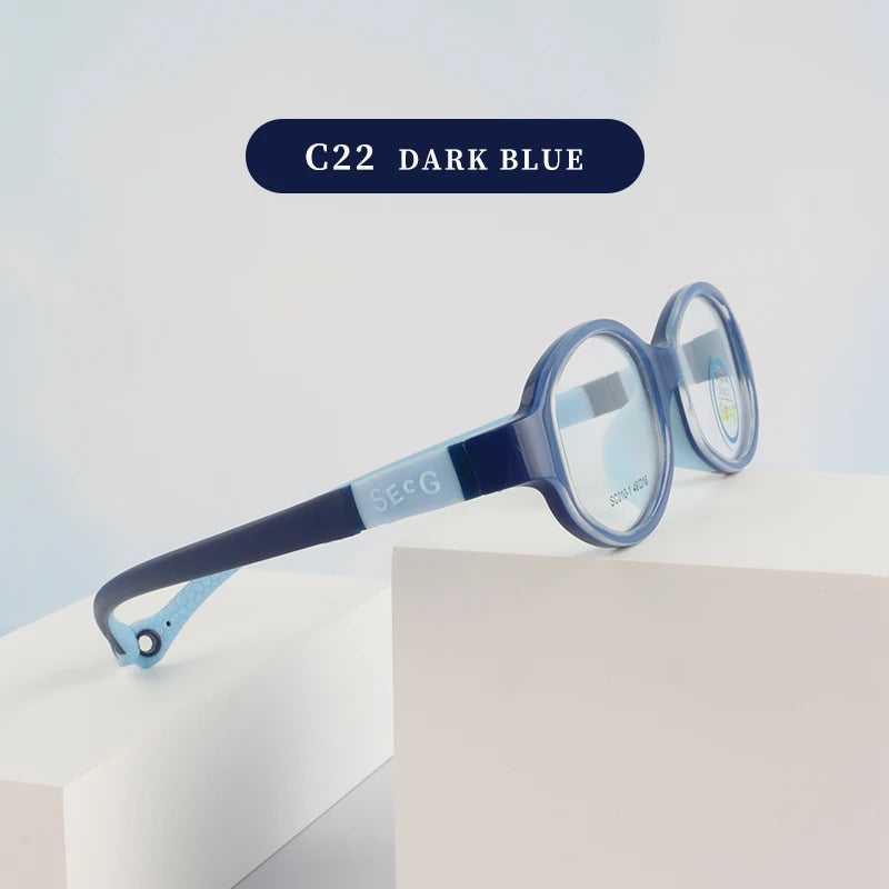 Secg Unisex Children's Full Rim Oval Tr 90 Silicone Eyeglasses 193101 Full Rim Secg C22