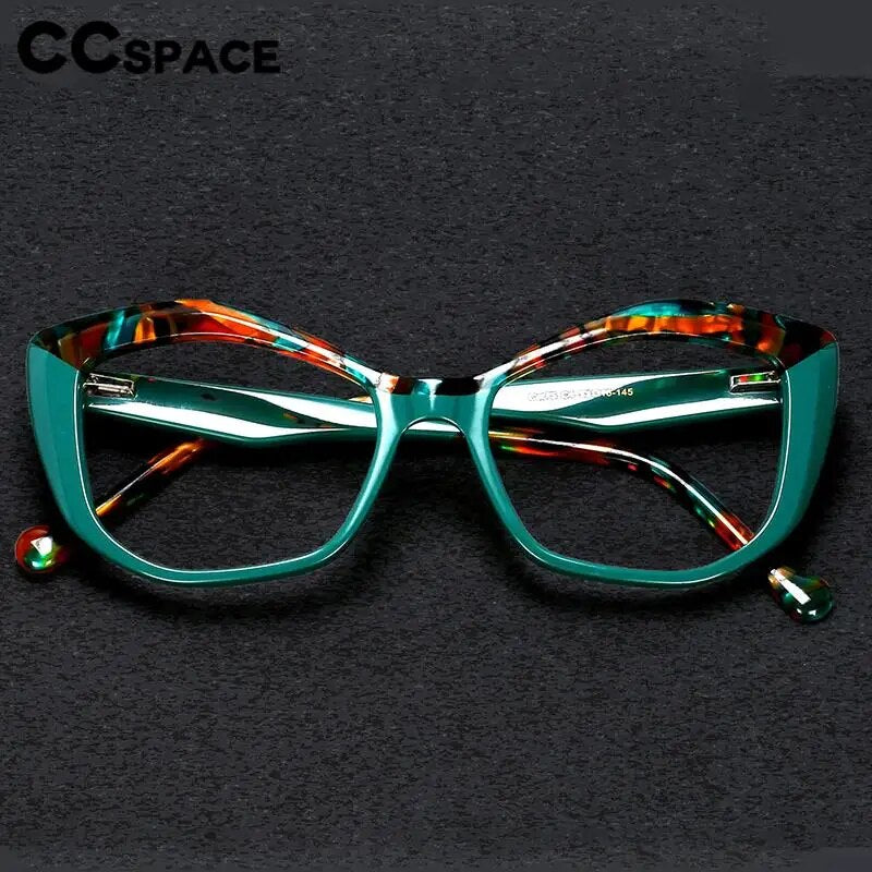 CCspace Unisex Full Rim Square Acetate Eyeglasses 57003 Full Rim CCspace