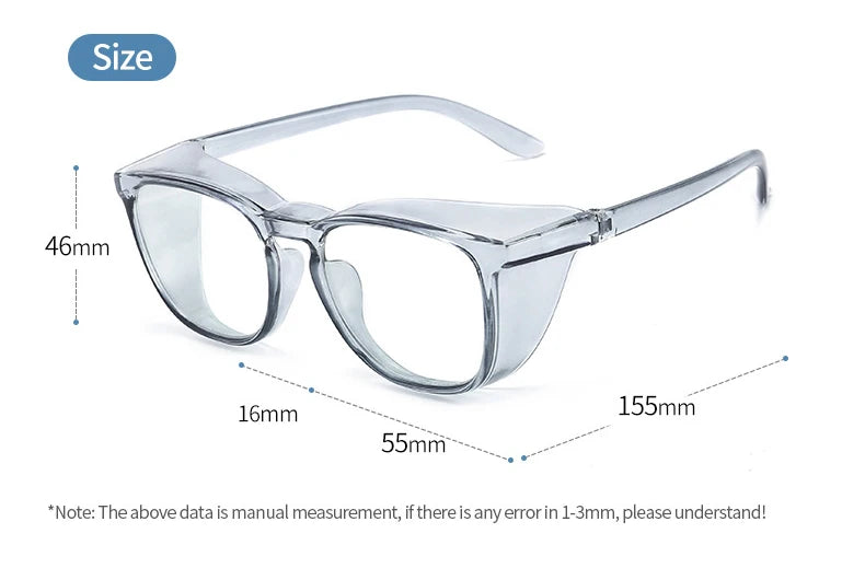 Vicky Women's Full Rim Square Tr 90 Polycarbonate Safety Goggles 44103 Reading Glasses Vicky