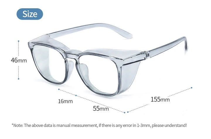 Vicky Women's Full Rim Square Tr 90 Polycarbonate Safety Goggles 44103 Reading Glasses Vicky