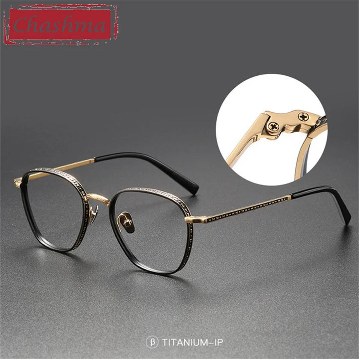 Chashma Ottica Unisex Full Rim Oval Titanium Eyeglasses 3101 Full Rim Chashma Ottica   