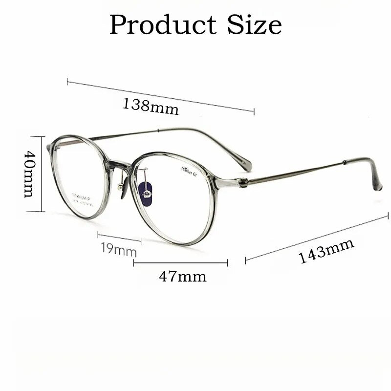 Yimaruili Unisex Full Rim Round Tr 90 Titanium Eyeglasses 7g L9108y Full Rim Yimaruili Eyeglasses