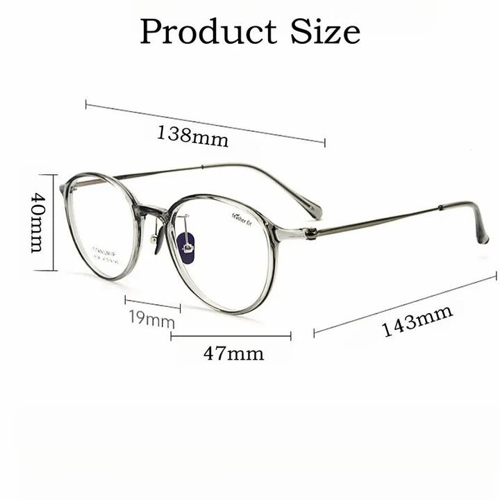 Yimaruili Unisex Full Rim Round Tr 90 Titanium Eyeglasses 7g L9108y Full Rim Yimaruili Eyeglasses