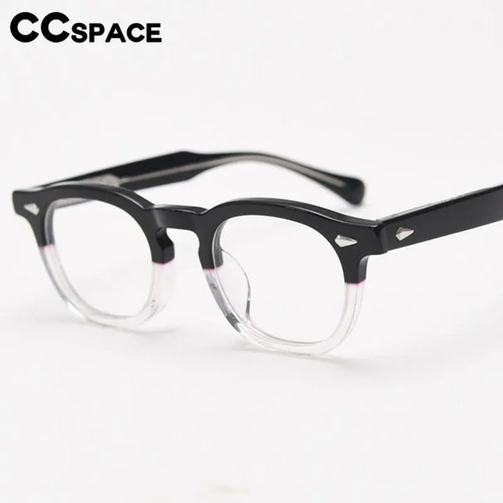 CCspace Unisex Full Rim Square Acetate Eyeglasses 56838 Full Rim CCspace
