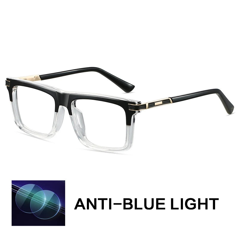 Gatenac Unisex Full Rim Square Tr 90 Titanium Reading Glasses Gxy84002