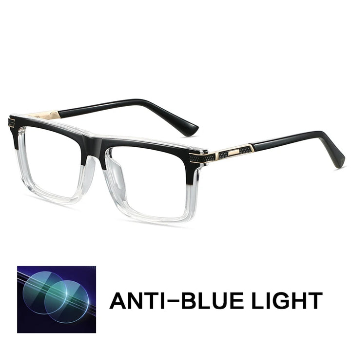 Gatenac Unisex Full Rim Square Tr 90 Titanium Reading Glasses Gxy84002