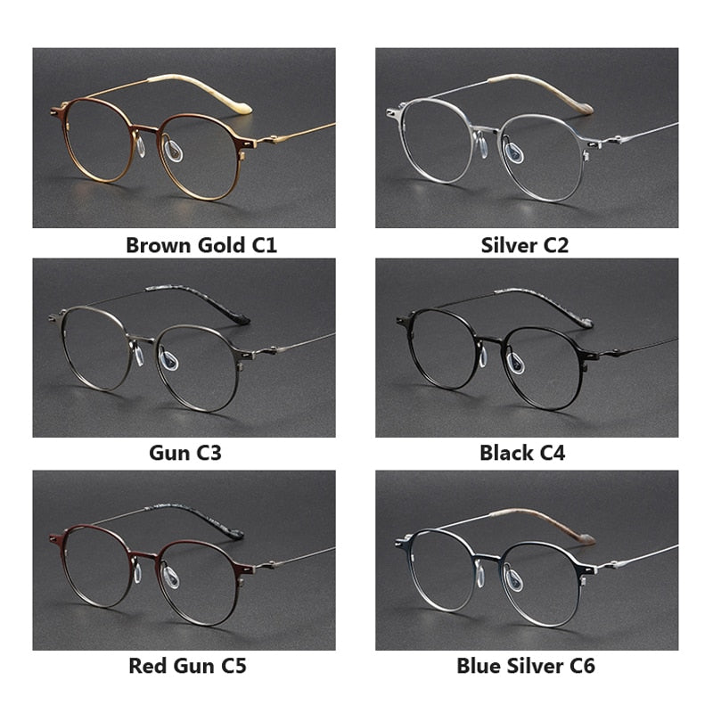Oveliness Unisex Full Rim Round Titanium Eyeglasses 8202315 Full Rim Oveliness