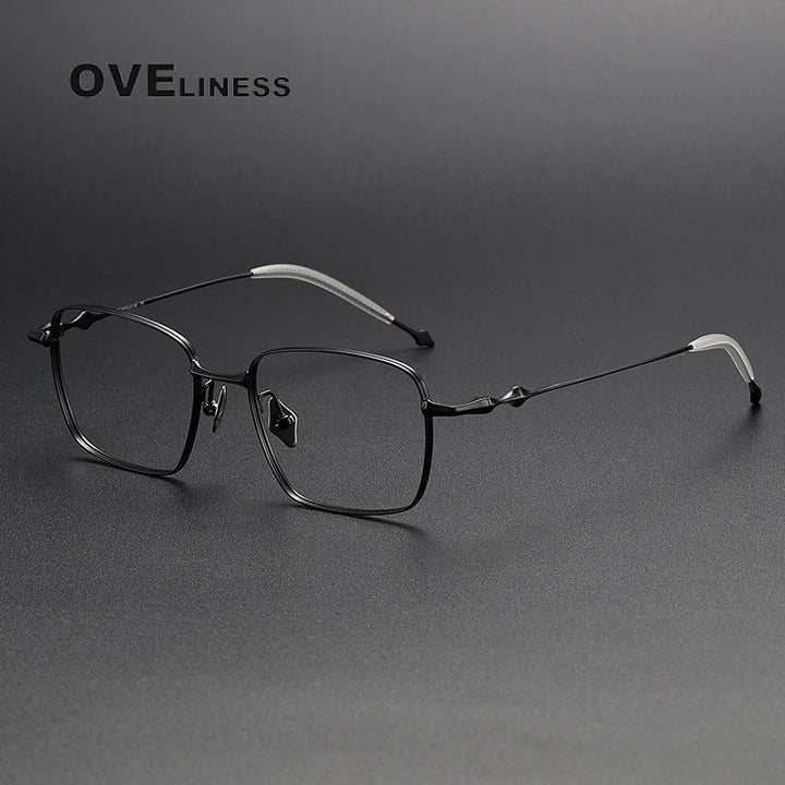 Oveliness Unisex Full Rim Square Titanium Eyeglasses 4118 Full Rim Oveliness black