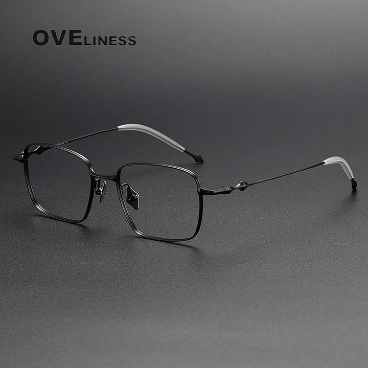 Oveliness Unisex Full Rim Square Titanium Eyeglasses 4118 Full Rim Oveliness black  