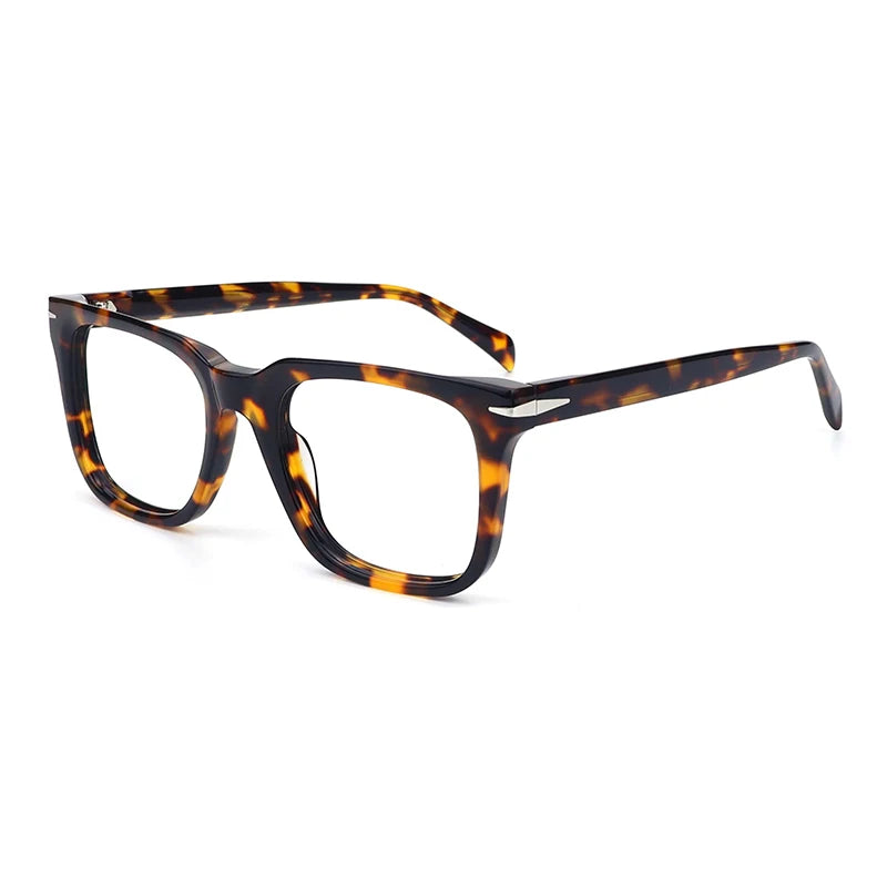 Gatenac Unisex Full Rim Square Thick Acetate Eyeglasses Gxyj1542 Full Rim Gatenac Tortoiseshell