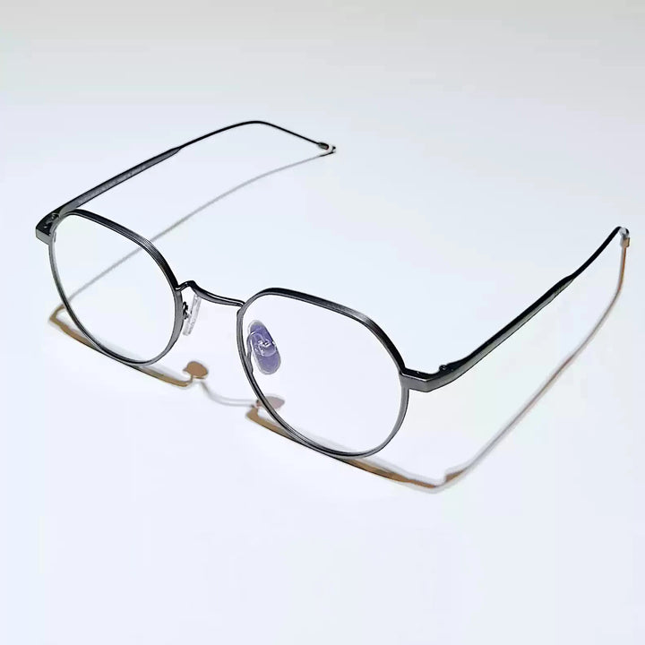 Black Mask Unisex Full Rim Flat Top Oval Alloy Eyeglasses 42914 Full Rim Black Mask