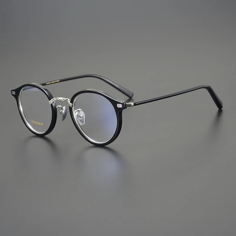 Aimee Unisex Full Rim Round Titanium Acetate Eyeglasses 777040