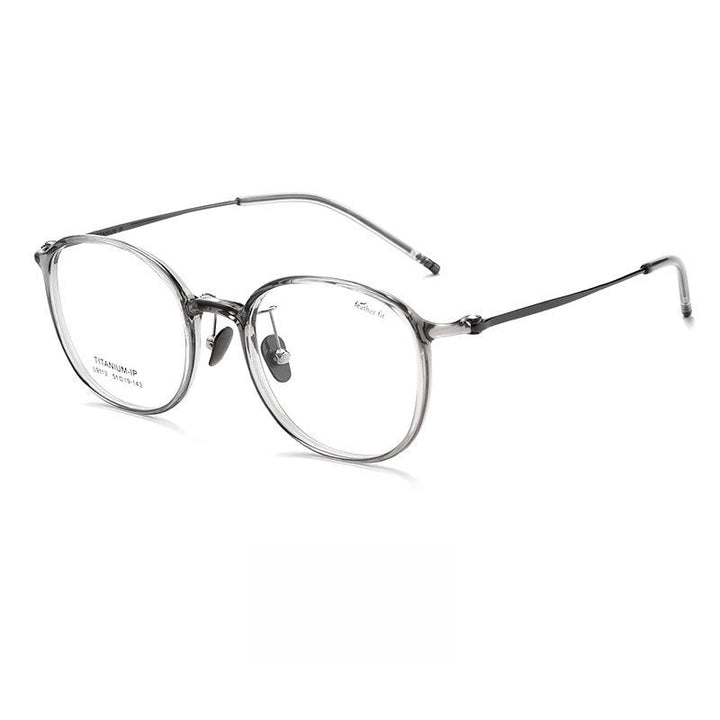 Yimaruili Unisex Full Rim Round Tr 90 Titanium Eyeglasses L9113y Full Rim Yimaruili Eyeglasses Gray Gun