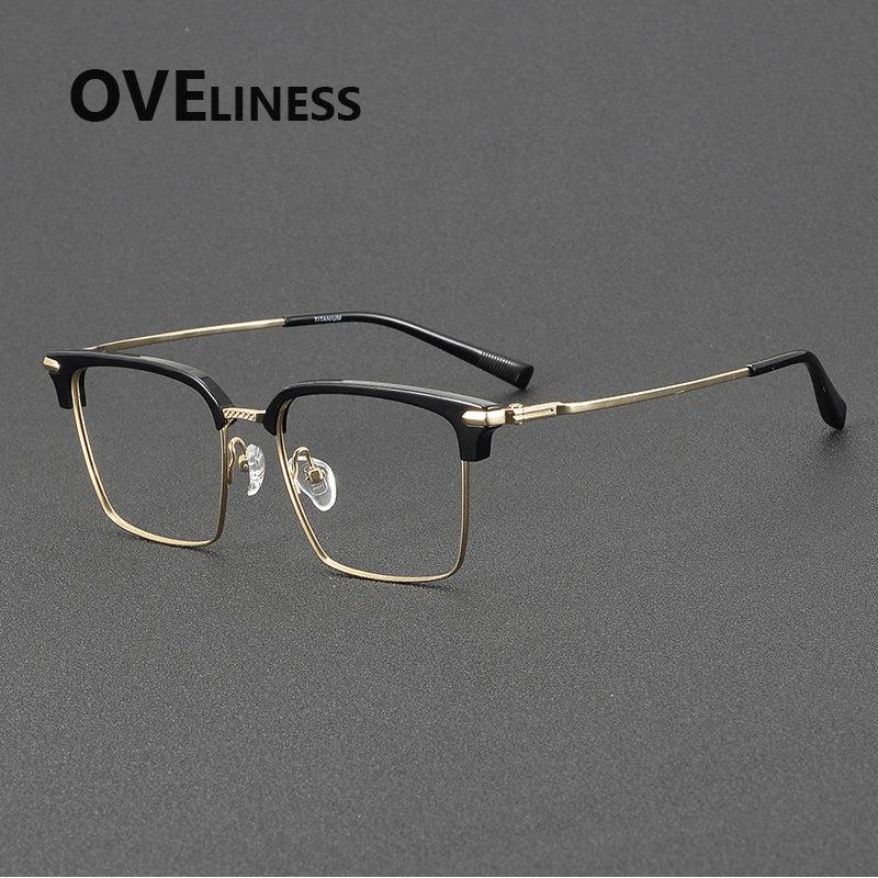 Oveliness Unisex Full RIm Square Acetate Titanium Eyeglasses 82004