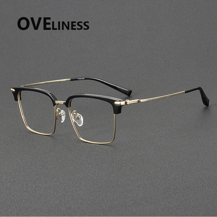 Oveliness Unisex Full RIm Square Acetate Titanium Eyeglasses 82004