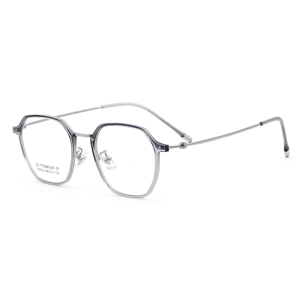 Gmei Women's Full Rim Flat Top Polygon Tr 90 Titanium Eyeglasses 82002