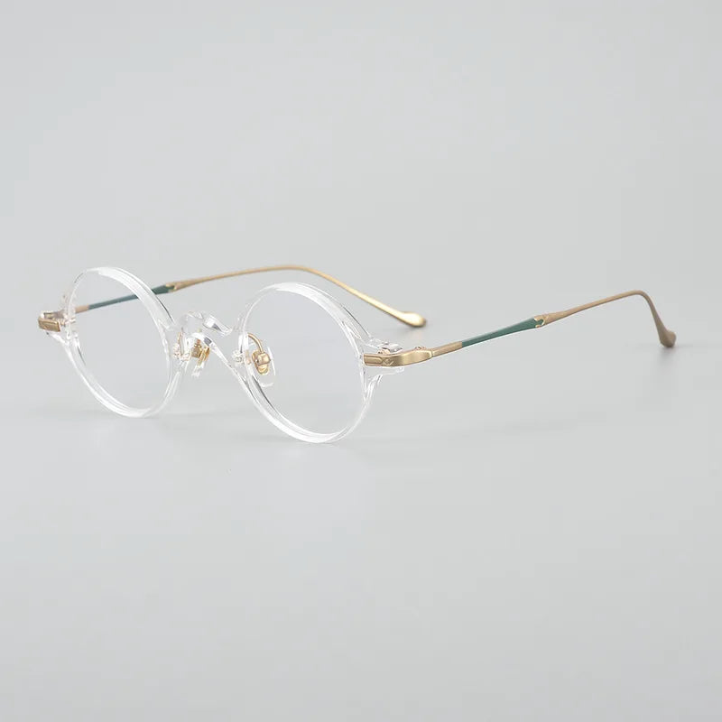 Hewei Unisex Full Rim Round Titanium Eyeglasses 0030 Full Rim Hewei gold  