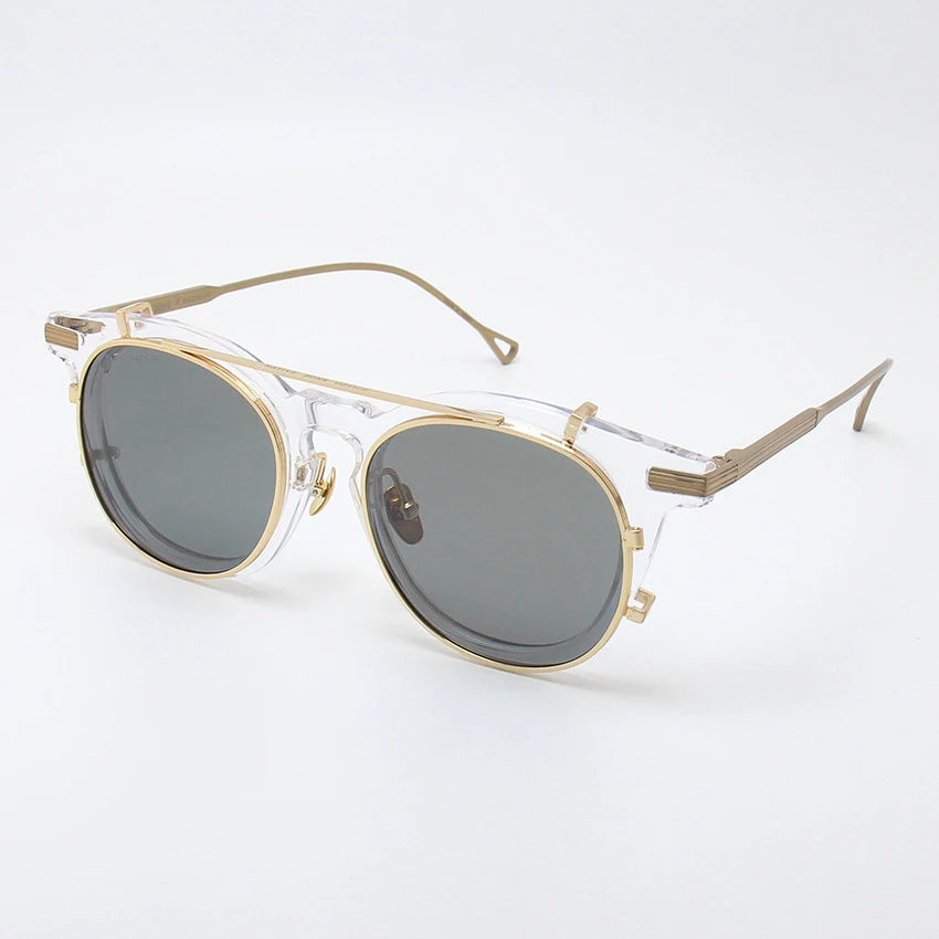 Black Mask Unisex Full Rim Round Acetate Eyeglasses Clip On Polarized Sunglasses 0213 With Clip Ons Black Mask
