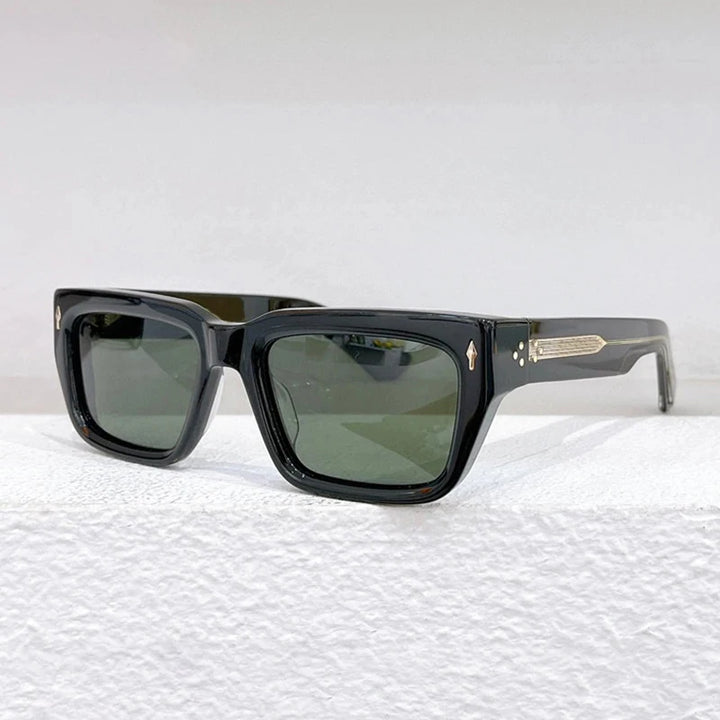 Hewei Unisex Full Rim Square Acetate Sunglasses 0031 Sunglasses Hewei green-black as picture 