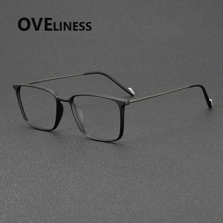 Oveliness Women's Full Rim Square Tr 90 Titanium Eyeglasses 92346 Full Rim Oveliness matt black