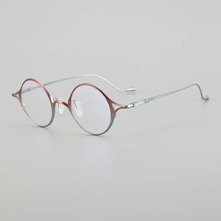 Muzz Unisex Full Rim Small Round Titanium Eyeglasses 5958 Full Rim Muzz C4