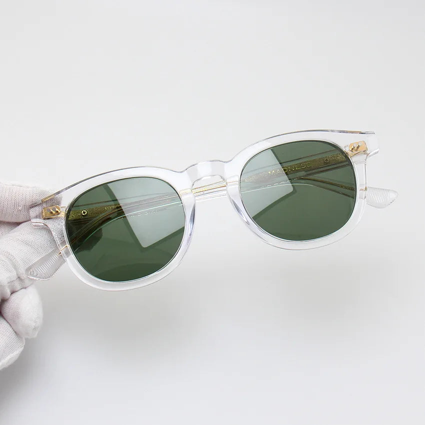 Black Mask Unisex Full Rim Square Acetate Polarized Sunglasses 4946 Sunglasses Black Mask Crystal-Green As Shown